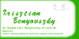 krisztian benyovszky business card